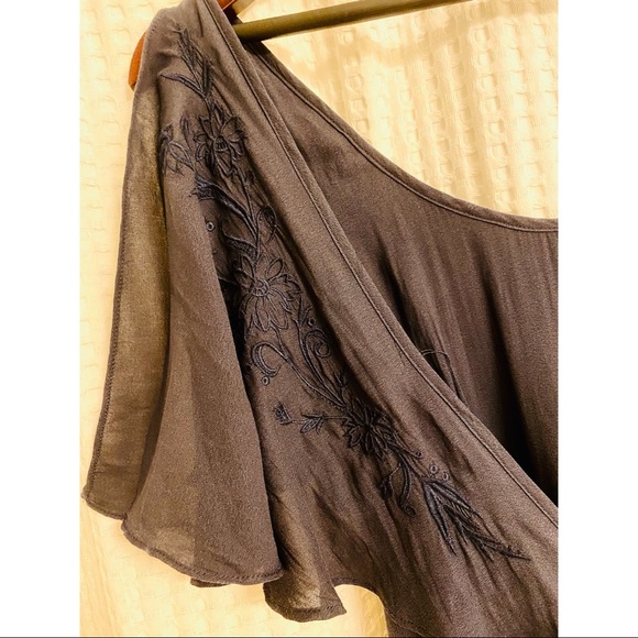 FP Floral Embroidered Flutter Sleeve Wrap Dress - Picture 4 of 14